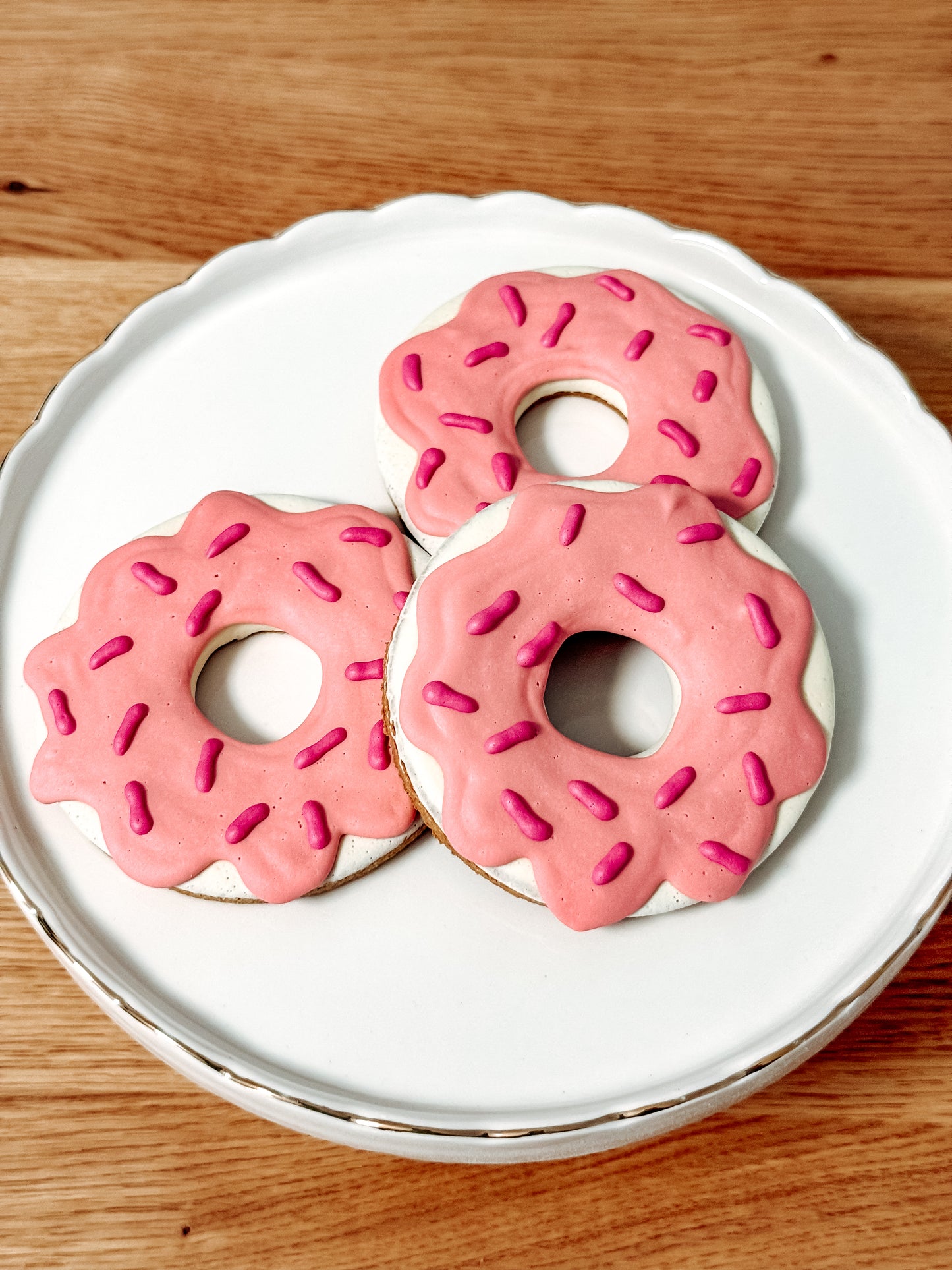 Pink Donut Dog Cookies