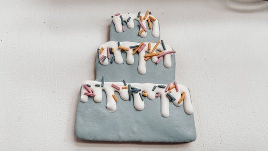 Blue Birthday Cake Dog Cookies