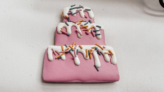 Pink Birthday Cake Dog Cookies